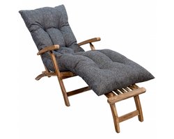 Bananair - Ligbedkussen - Tuinkussen - Zonnebed Kussen voor Tuin - Grijs - 185 x 60 x 15 cm