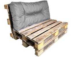 Bananair - Multifunctioneel palletkussen - Tuinkussen voor Palletbank - Geschikt als zit- en rugkussen - 120x60 cm - Grijs