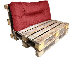Bananair - Multifunctioneel palletkussen - Tuinkussen voor Palletbank - Geschikt als zit- en rugkussen - 120x60 cm - Rood