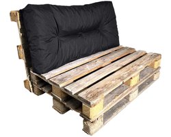 Bananair - Multifunctioneel palletkussen - Tuinkussen voor Palletbank - Geschikt als zit- en rugkussen - 120x60 cm - Zwart
