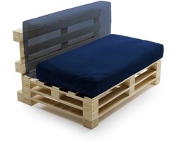 Bananair - Multifunctioneel Waterbestendig Palletkussen - afneembare hoes - Geschikt als zit- en rugkussen - Tuinkussen voor Palletbank - 120x60 cm - Blauw