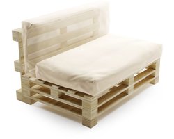 Bananair - Multifunctioneel Waterbestendig Palletkussen - afneembare hoes - Geschikt als zit- en rugkussen - Tuinkussen voor Palletbank - 120x60 cm - Beige