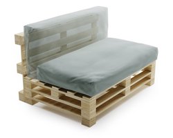 Bananair - Multifunctioneel Waterbestendig Palletkussen - afneembare hoes - Geschikt als zit- en rugkussen - Tuinkussen voor Palletbank - 120x60 cm - Lichtgrijs