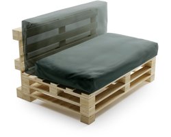 Bananair - Multifunctioneel Waterbestendig Palletkussen - afneembare hoes - Geschikt als zit- en rugkussen - Tuinkussen voor Palletbank - 120x60 cm - Donkergrijs