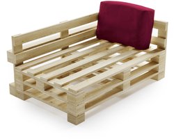 Bananair - Palletkussen - Afneembare hoes - Waterbestendig hoekkussen - Tuinkussen voor Palletbank - 60x40 cm - Rode