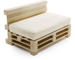 Bananair - Palletkussen - afneembare hoes - Waterbestendig Zitkussen - Tuinkussen voor Palletbank - 120x80 cm - Beige