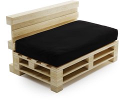 Bananair - Palletkussen - afneembare hoes - Waterbestendig Zitkussen - Tuinkussen voor Palletbank - 120x80 cm - Zwart