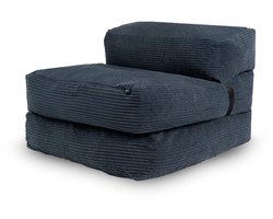 Bananair - Slaapstoel eenpersoons - Afneembare hoes - Slaapbank - Logeerbed - Ribfluweel - 70x190 cm