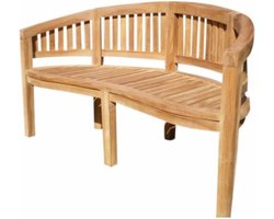 Bananen tuinbank 150 cm rechte rugleuning teak