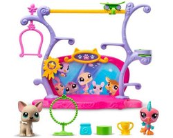 BANDAI - Littlest Pet Shop - Pets Got Talent Speelset - Speelset met 2 dieren, decor en accessoires - BF00558