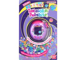 Bandai - Tamagotchi Paradise Sky - Virtueel dier om op te voeden - Tamagotchi met zoomwiel - Interactief speelgoed in het Engels - Paars en roze Sky Model - Kinderspeelgoed 6 jaar oud en + - 43423