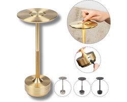 BandiO Rome Tafellamp Oplaadbaar – Draadloos en dimbaar – Krachtige 5200mAh batterij - Moderne touch lamp – Nachtlamp Slaapkamer – Goud - Tuin verlichting