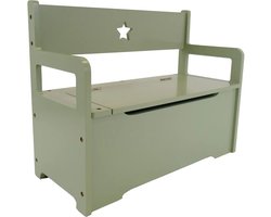 Bandits & Angels Houten Speelgoedkist Opberbankje Retro Groen - 2in1 Opbergbank Zitbank - Zithoogte 24 cm - Afmeting 60x27x47 cm - Voor Jongens en Meisjes - Meubelstuk Kinderkamer
