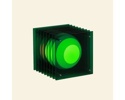 BaNG LOP - Design Tafellamp - Groen - Acryl - Mid Century Modern Lamp - Vierkant - Retro & Space Age Design