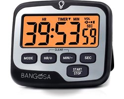 Bangosa Digitale Kookwekker – Keukenwekker Digitaal met Magneet – RVS Kookwekker Digitaal Timer Stopwatch – Magnetische Keuken Timer
