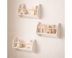 Baninni - Cloudy Wandplanken Set - Wit - 3 Stuks