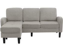 Bank 166x118x77cm L Hoekbank Grijs Katoen Linnen Stof 3 Zits Bank Flexibel Plaatsbaar Modern Design Geschikt Voor Woonkamer Appartement Kantoor Kleine Ruimtes