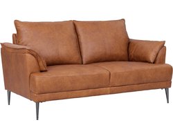 Bank 2-Zits - Bruin Leer - Zithoogte 45cm - 160x90x88cm - Soul - Giga Meubel