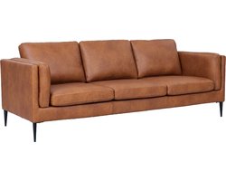 Bank 3-Zits - Bruin Leer - 220x88x83cm - Valencia - Giga Meubel