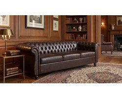 Bank 3-Zits Chesterfield – Bruin – Novihome