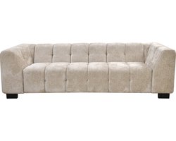 Bank 3 zits design chenille stoffen meubel "Foch" - Beige - lichtbruin