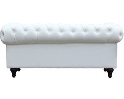 Bank bankstel Chesterfield "Aliza" - 157 x 82 x 70 cm - 2 zits - Wit