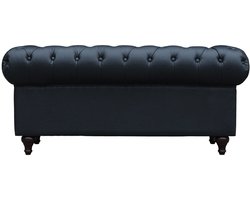 Bank bankstel Chesterfield "Aliza" - 157 x 82 x 70 cm - 2 zits - Zwart