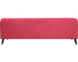 Bank bankstel meubel velours fluweel "Gloria" - 216 x 86 x 76 cm - 3 zits - Rood