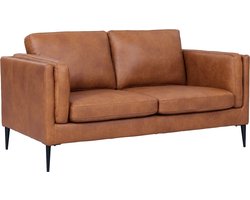 Bank Bruin Leer - 2-Zits - 157x88x83cm - Valencia - Giga Meubel