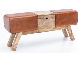 Bank - Geïntegreerde opbergruimte - Leer - 120x53x29 cm
