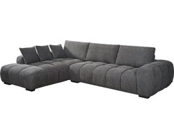 Bank hoekbank meubel stof "Monceau" - 3 zits - Grijs