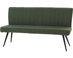 Bank MCW-K16, eetkamerbank gestoffeerde bank, rugleuning stof/textiel bouclé metaal 160cm ~ groen
