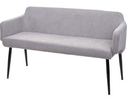 Bank MCW-L13, eetkamerbank bank gestoffeerd bank garderobe bank rugleuning armleuning stof/textiel 133cm ~ grijs