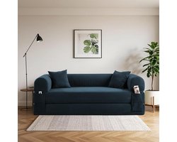 Bank Met Slaapfunctie - Zetel Bed - Woonkamer Inrichten - Boneless Design - 203 cm Breed - Donkerblauw