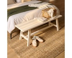 Bank Serra - Hout - Wit/Creme - 120 x 45 x 35 cm (BxHxD)