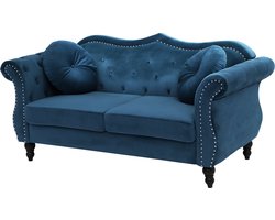 Bank SKIEN Fluweel Marineblauw 2-zitter