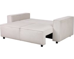 Bank slaapbank meubel opbergruimte ribfluweel velours "Montaigne S" - 3 zits - Beige - lichtbruin