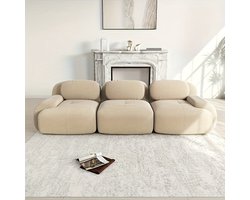 Bank – Sofa – 2-Zitsbank – Hoekbank – Loungebank – Modern Wit – Pluche Kussens – Makkelijk Schoon Te Maken