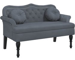 Bank – Sofa – Loveseat – Zithoek – 2-zitsbank – Donkergrijs Fluweel – Comfortabele Dikke Bekleding – Robuuste Houten Pooten