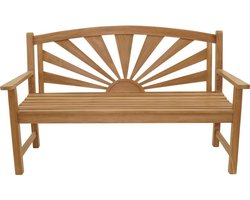 Bank Teak Sunburst 156cm - Landhuis Stijl Teak Bank voor Tuin en Terras