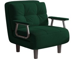 Bankbed – Slaapbank – Bedbank – Loveseat – Sofa – Corduroy Bekleding – Inklapbaar Met Zilveren Armleuningen – Compact 60x77x50 cm – Comfortabel Voor Lang Zitten