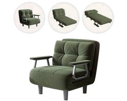 Bankbed – Slaapbank – Bedbank – Loveseat – Sofa – Corduroy Bekleding – Inklapbaar Met Zilveren Armleuningen – Compact 60x77x50 cm – Comfortabel Voor Lang Zitten