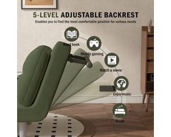 Bankbed – Slaapbank – Bedbank – Loveseat – Sofa – Corduroy Bekleding – Inklapbaar Met Zilveren Armleuningen – Compact 60x77x50 cm – Comfortabel Voor Lang Zitten