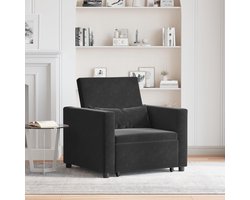 Bankbed Stoel - Slaapbank Zitbank - Kleine Woning - 3-in-1 Design - 120 cm - Zwart