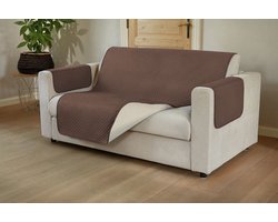 Bankbeschermer - bankhoes - 3-zit - microvezel - gewatteerd - antislip - omkeerbaar - 2 kleuren
