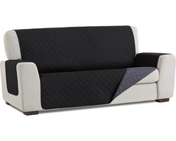 Bankbeschermer Duo 200cm breed - Zwart - Aan twee kanten te gebruiken - Bank beschermer van zacht microvezel voor optimaal comfort