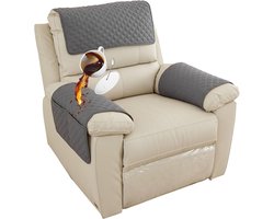 Bankhoes - 3-delige Set - Sofa Armleuninghoes - Kussen Armleuning Pad - Armstoel Hoes met Zakken - Bankbeschermers - Verwijderbare Hoofdsteun Hoes - Opbergzak voor afstandsbediening van de bank - Antislip Meubelbeschermer