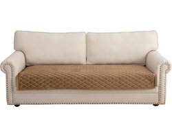 Bankhoes 3-zits anti-slip bankovertrek hoekbank - voor L-vorm chaise longue - honden - koffiebruin - 110 x 240 cm hoekbank overtrek