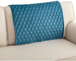 Bankhoes 3-zits anti-slip bankovertrek L-vorm chaise longue hoekbank - blauw - huisdieren - woonkamer - 90x90 cm hoekbank overtrek