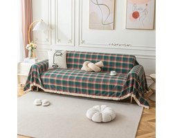 Bankhoes Bankhoes –Bankbeschermer – Stoelhoes & Zetelbeschermer - Kerstversiering Woondecoratie - Kerst geruite bankhoes - Groen geruit- 150*180cm - Gebruik bankhoezen om uw bank te beschermen tegen stof en vlekken van huisdieren - Alleen bankhoes